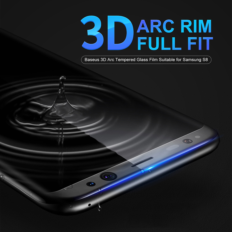 Miếng dán kính cường lực 3D Arc cho Samsung Galaxy S8 Plus Baseus Full màn hình vô cực chống chói vân tay - Sản phẩm chính hãng