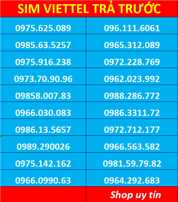 Sim Viettel số đẹp - hàng chính hãng - Đồng giá 700k