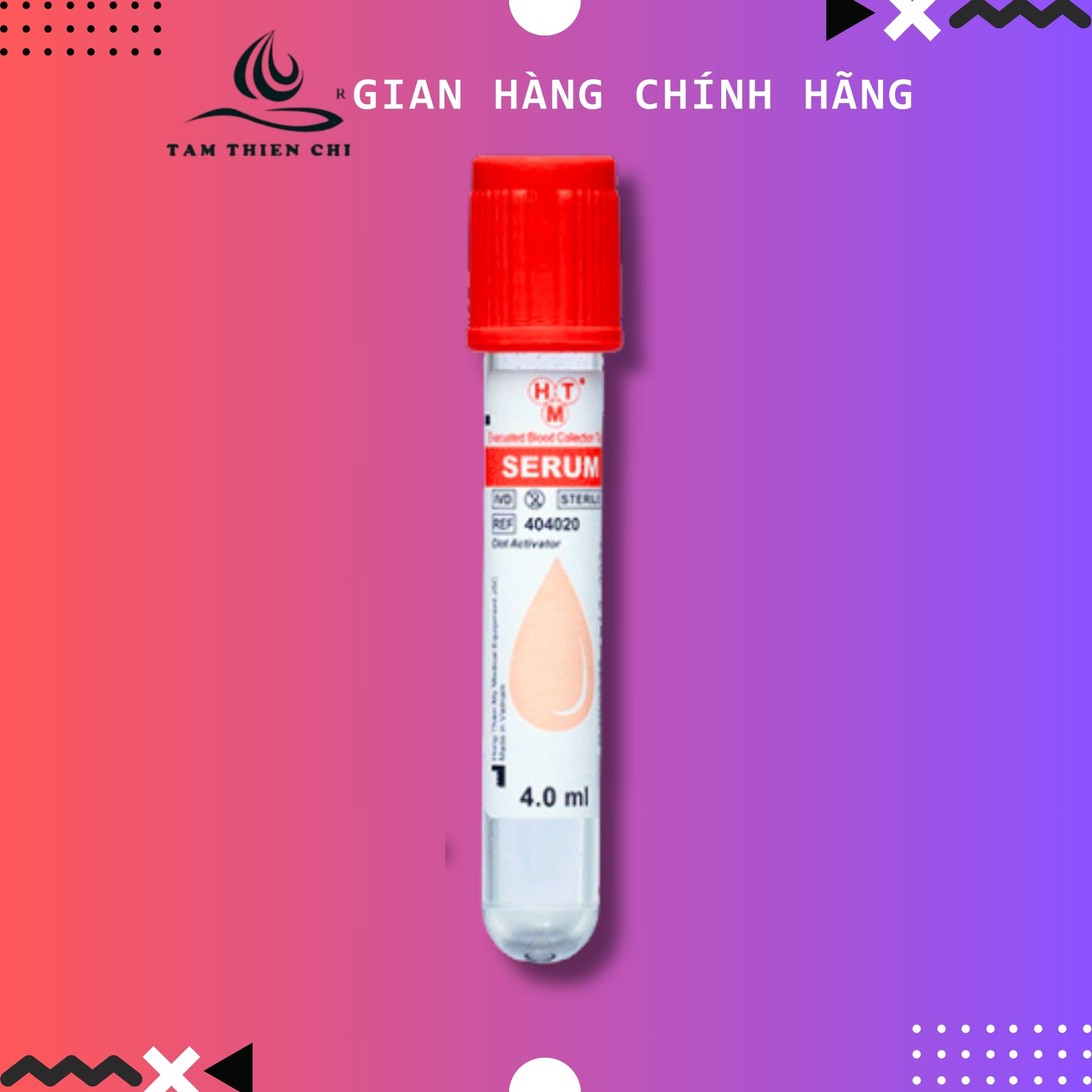 Ống nghiệm chân không Serum 4ml HTM Đông máu