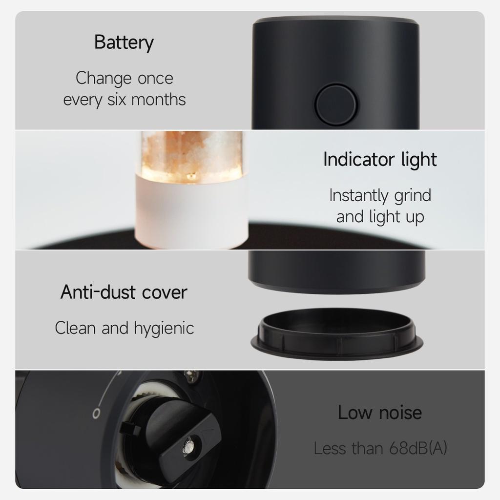 Máy Xay Tiêu Điện Tử Tự Động Xiaomi Youpin Huohou Có Thể Điều Chỉnh Hàng nhập khẩu