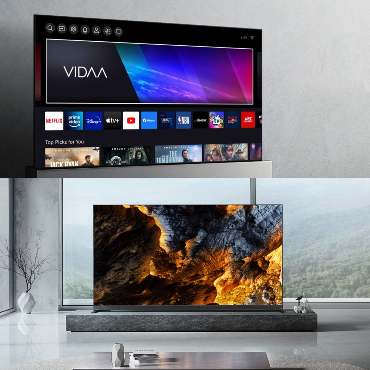 Vidaa Tivi TOSHIBA 55 inch 55X9900LP, Smart TV Màn Hình OLED 4K UHD - Loa 113W - Tần Số Quét 120Hz - Hàng Chính Hãng