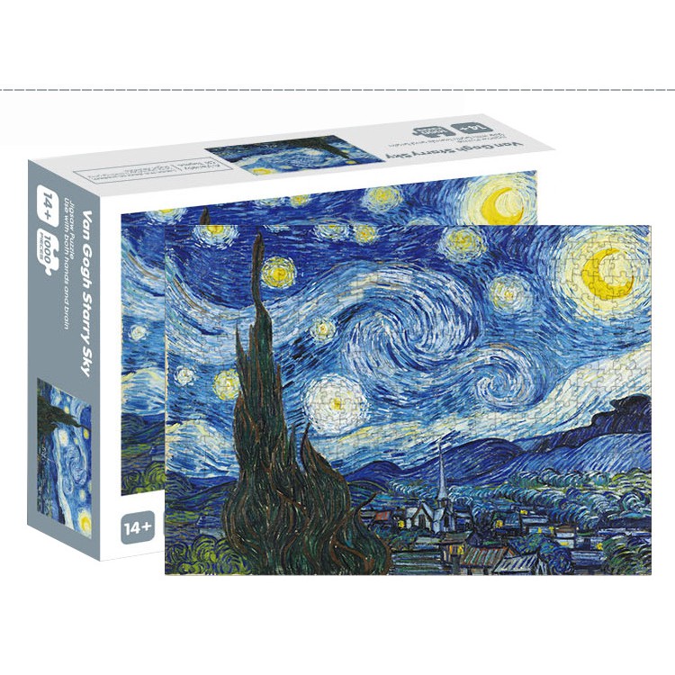 Bộ Tranh Ghép Xếp Hình 1000 Chi Tiết Van Gogh Starry Sky Thú Vị Cao Cấp