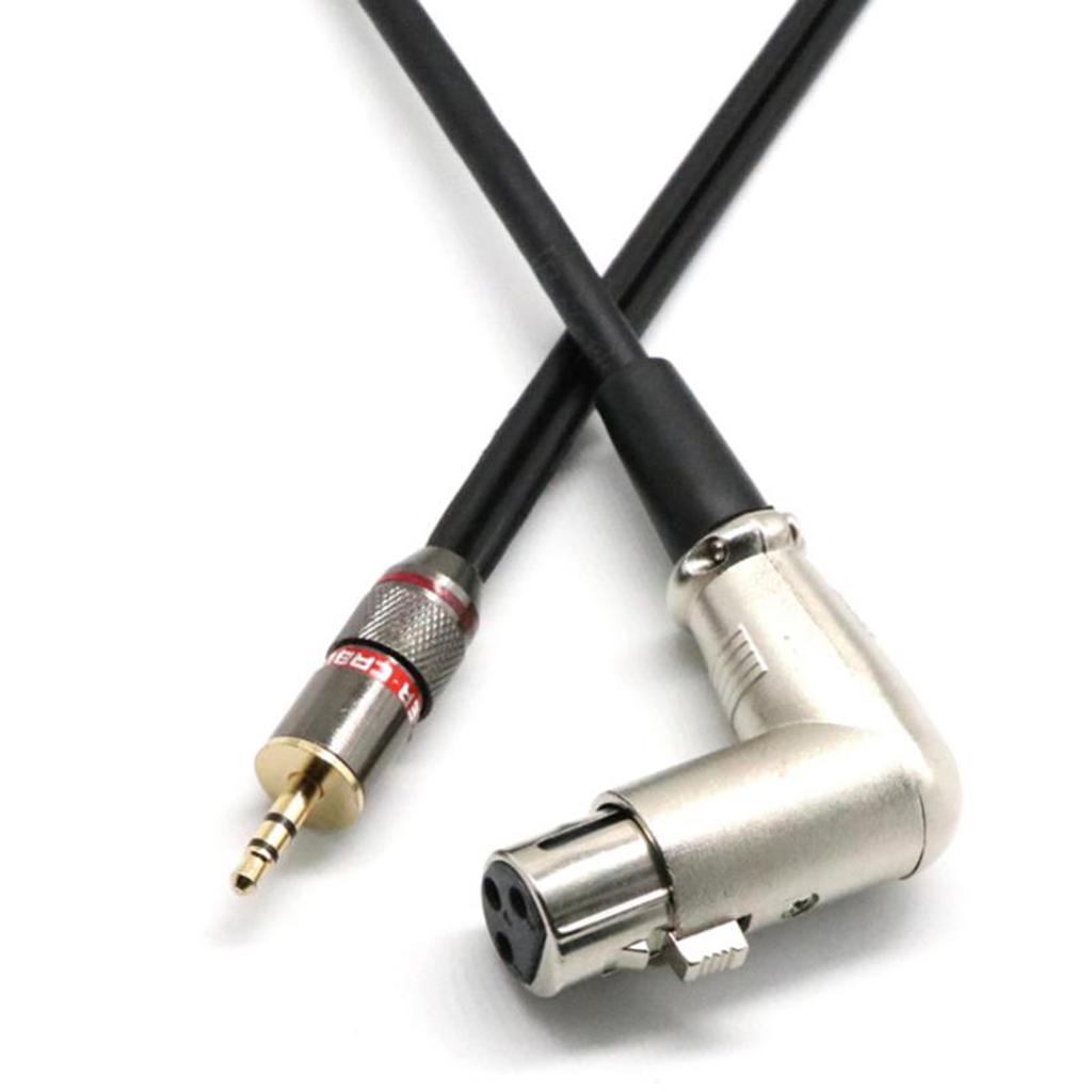 XLR Right Angle Female To 3.5mm Male Plug Pro Mic Premium Audio Cable 1FT