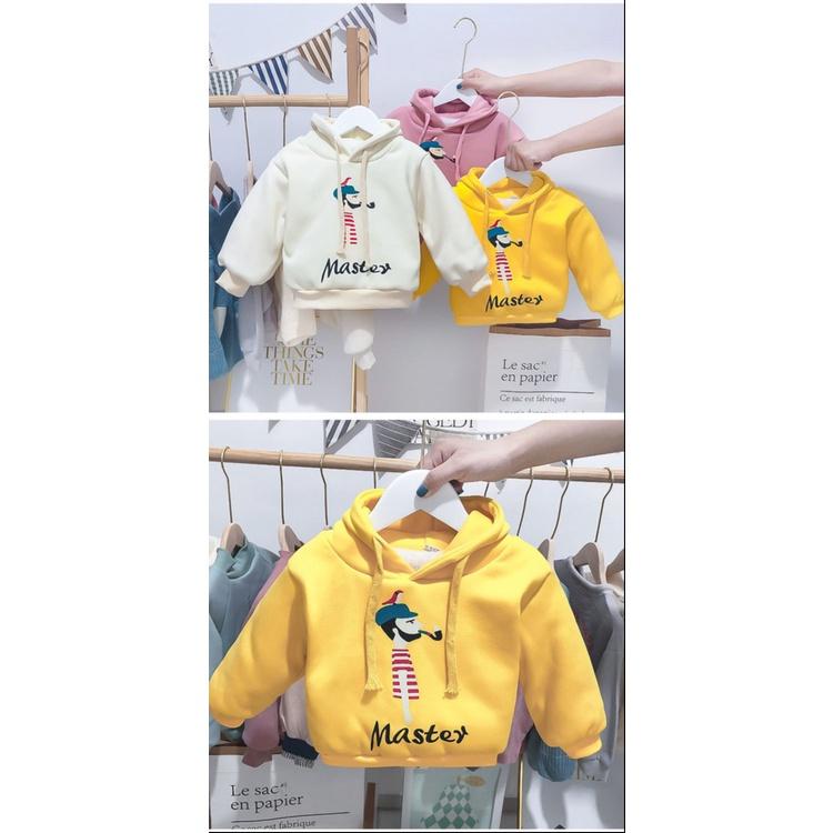 Áo nỉ bông hoddie cho bé LILA KIDS, Áo nỉ master cho bé từ 6-28kg