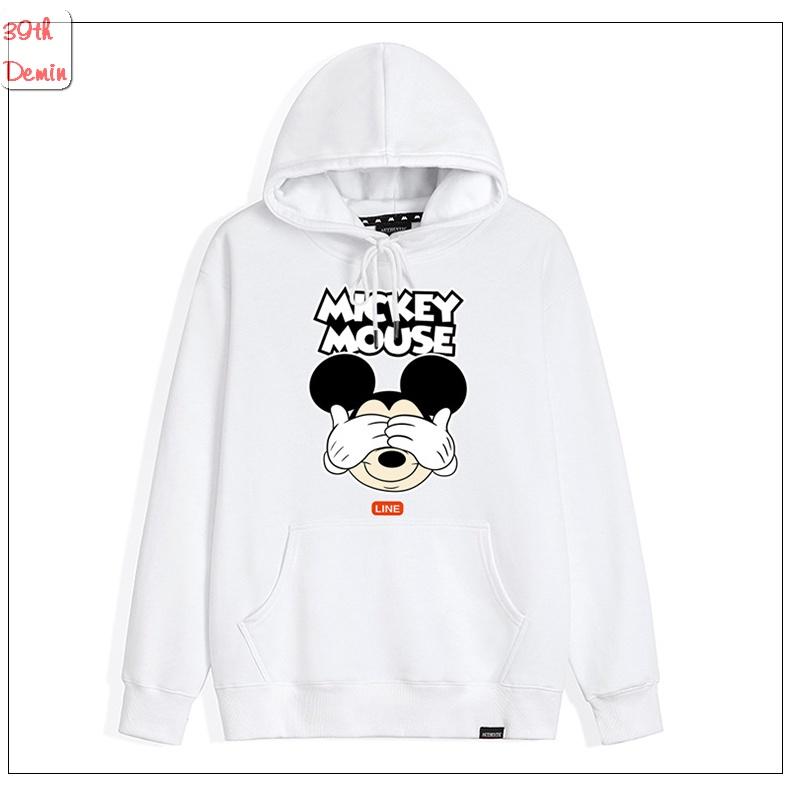 Áo Hoodie MICKEY MOUSE phong cách Hàn Quốc chất NỈ COTTON lót BÔNG unisex nam nữ