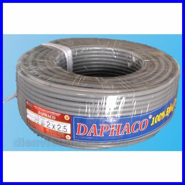 Dây pha mềm 2 lõi ruột đồng vỏ bọc PVC 2x2.5 Daphaco