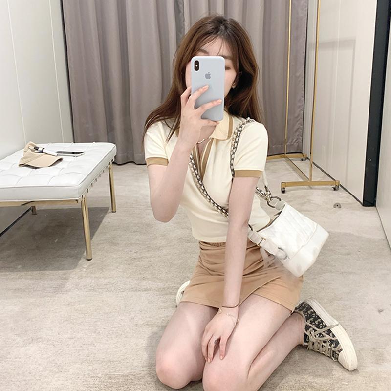 [L2M] Áo len Montoghi dệt kim CỔ V BẺ VIỀN dáng vừa thời trang đơn giản