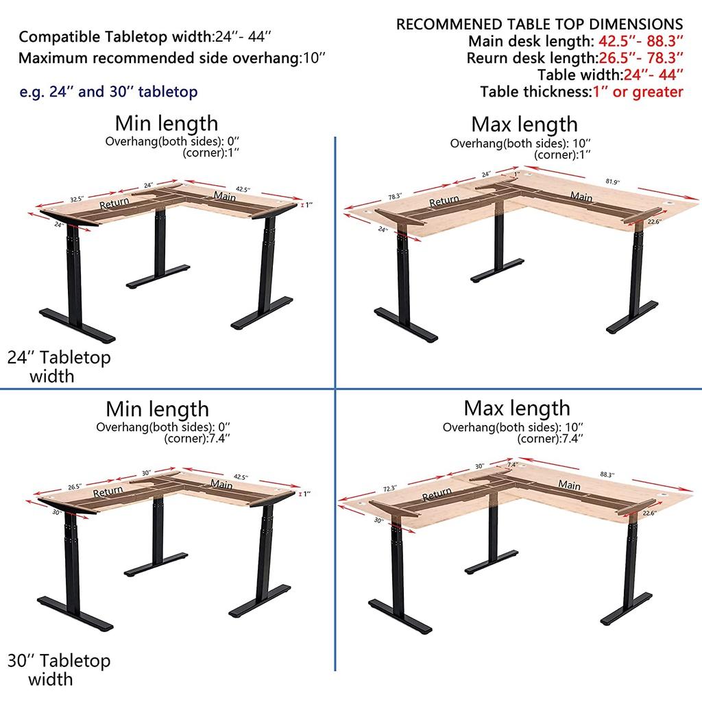 Chân bàn góc đen nâng hạ thông minh tự động điều chỉnh độ cao MS17 khung phủ sơn tĩnh điện