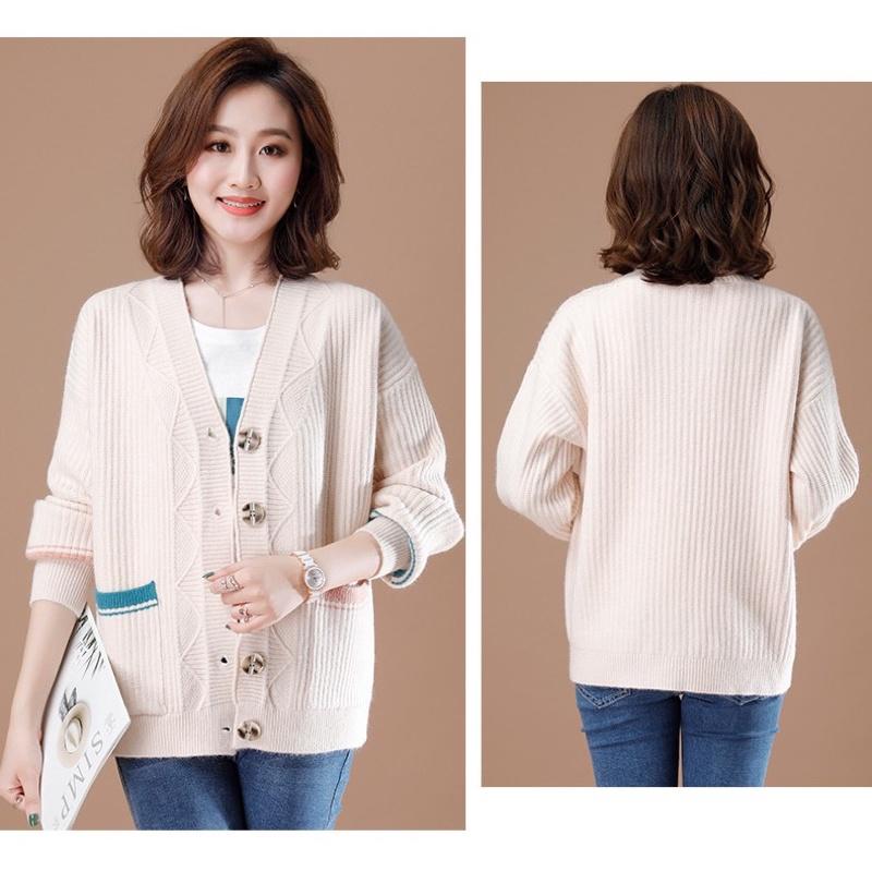Áo khoác len dáng ngắn, áo len cardigan nữ cổ V phong cách hàn quốc