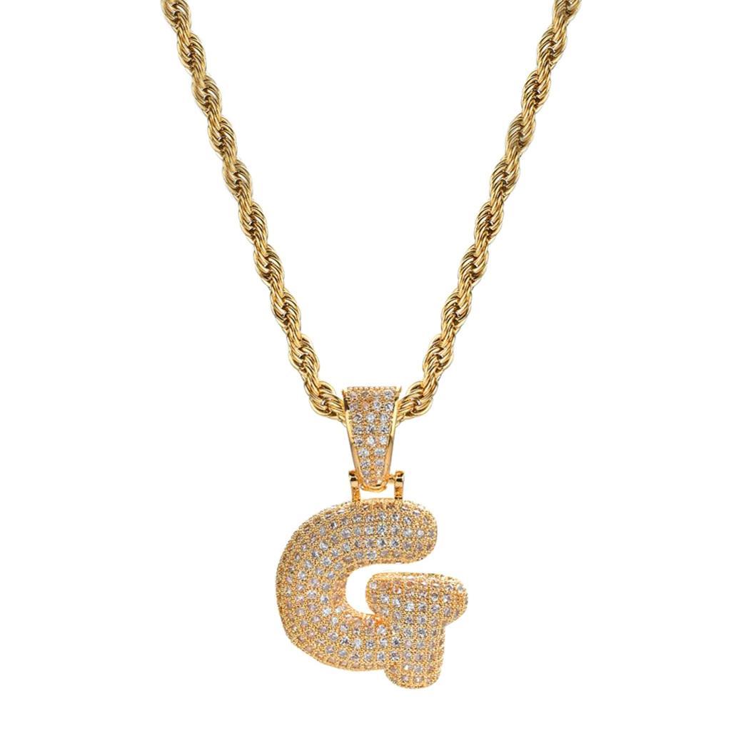 18K 26-letter "G" Pendant With Mini Zircon Stone Necklace