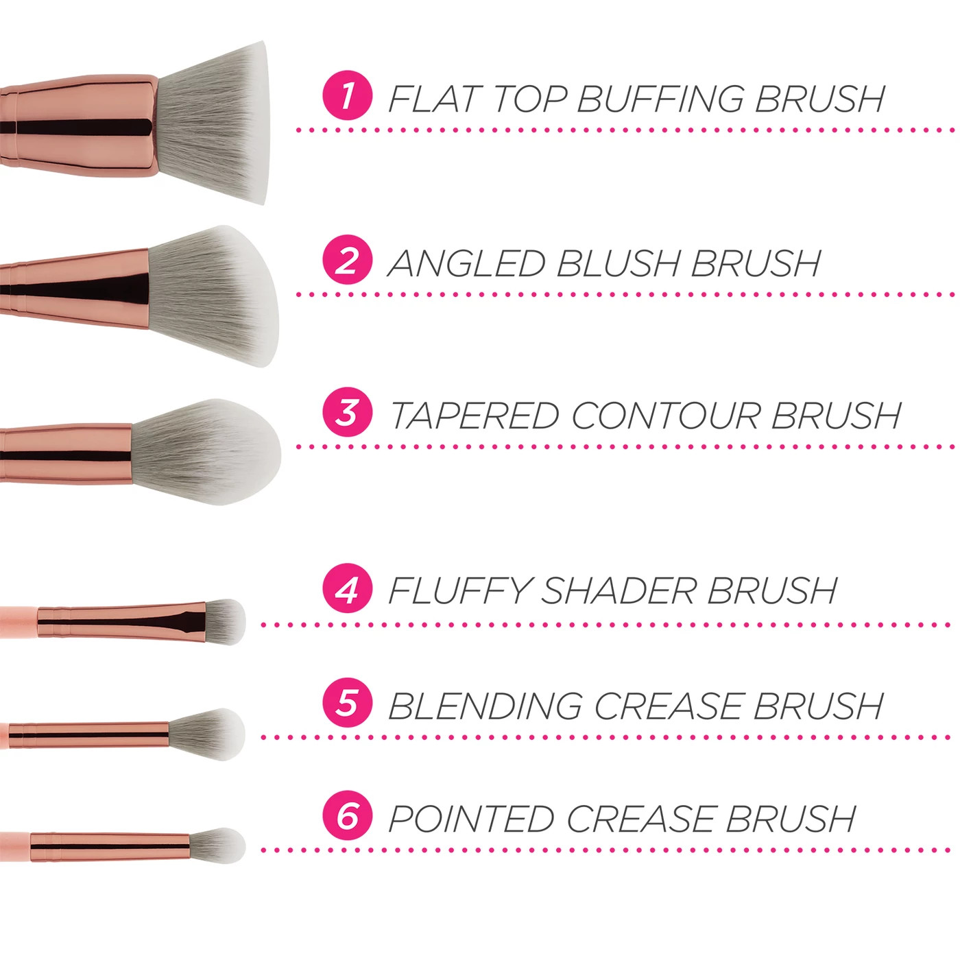 Bộ Cọ Trang Điểm 6 cây BH Cosmetics Petite Chic 6 Piece Mini Brush Set With Bag