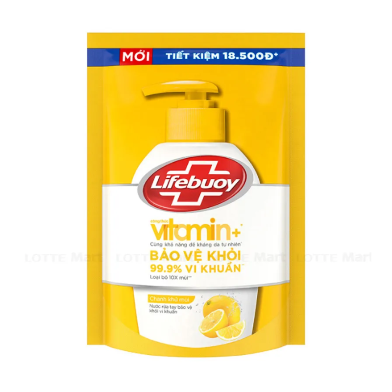 Combo 2 Nước rửa tay Lifebuoy chanh khử mùi túi 400g