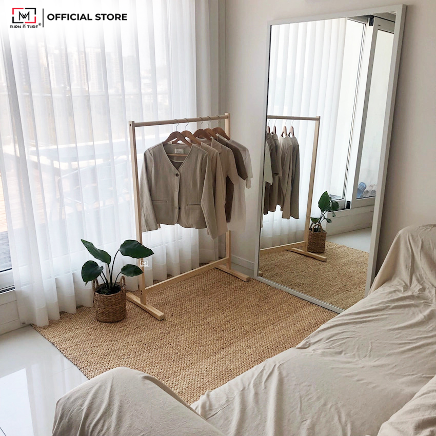 [ NGANG 86 ] GIÁ TREO QUẦN ÁO GỖ LẮP RÁP HÀN QUỐC MWFURNITURE - SINGLE HANGER NATURAL