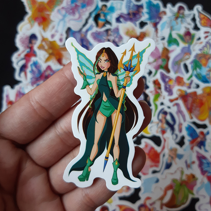 Bộ Sticker dán cao cấp chủ đề WINX CÔNG CHÚA PHÉP THUẬT - Dùng dán Xe, dán mũ bảo hiểm, dán Laptop...