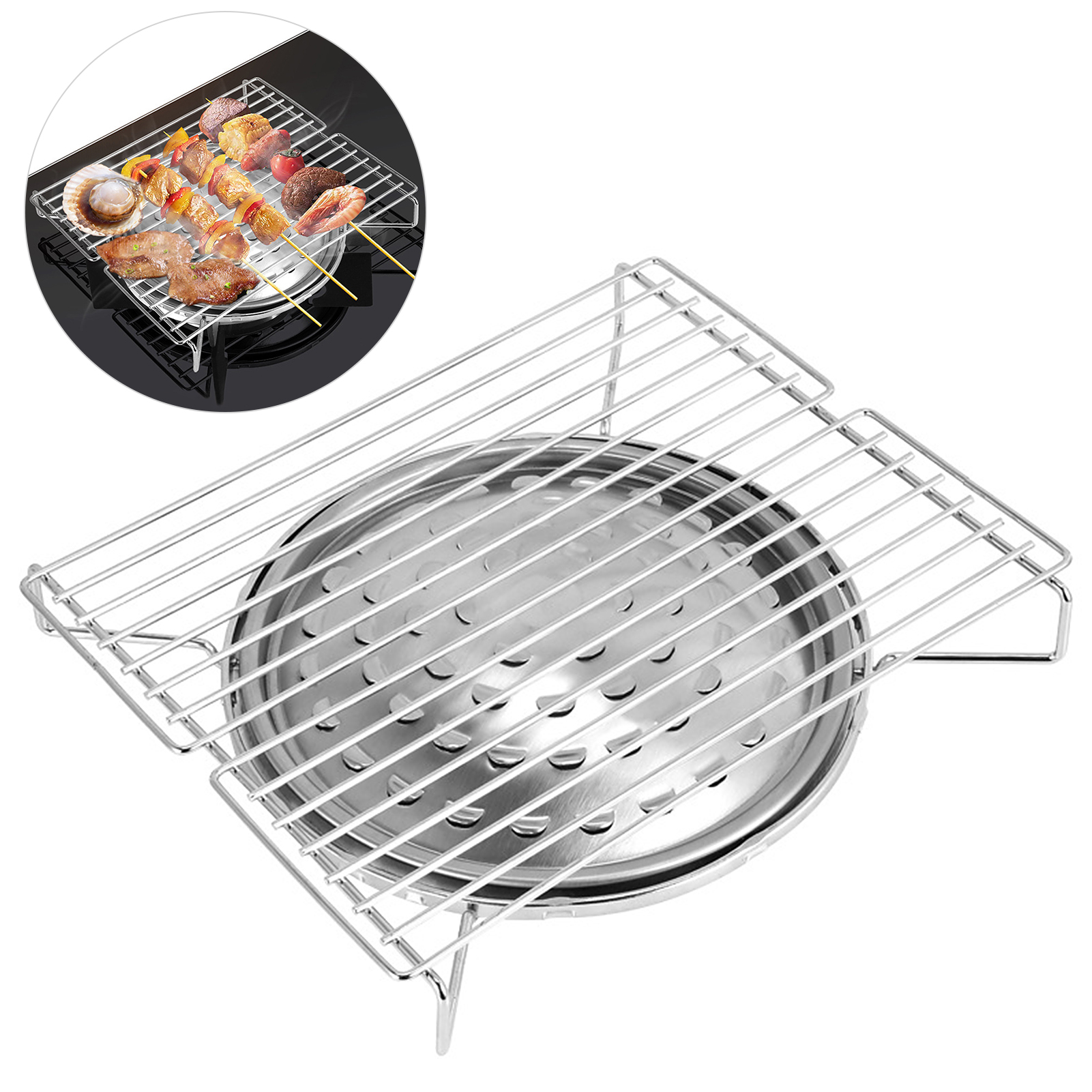 Bếp Nướng Bằng Hợp Kim Sắt Hạng Nặng Cho Gia Đình Cắm Trại Bên Ngoài