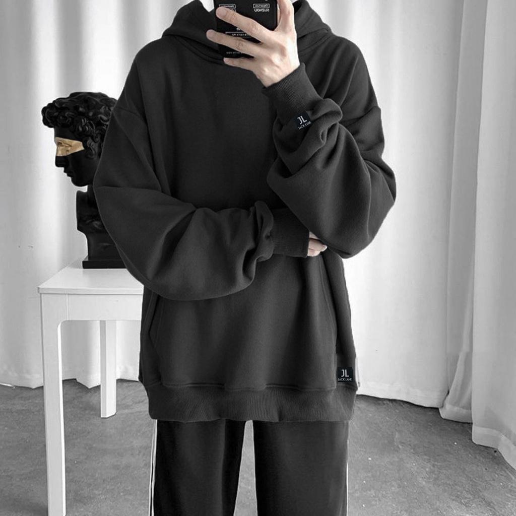 Áo Hoodie oversize trơn Basic, JACKLANE , Áo nam nữ Unisex Jack Lane dài tay chất vài dày ấm phong cách Hàn Quốc