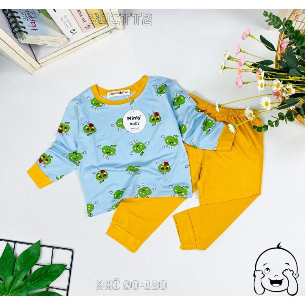 Đồ bộ ngủ dài tay cho bé trai, bộ ngủ dài tay cho gái size 5-26KG chất thun lạnh mềm mịn mát