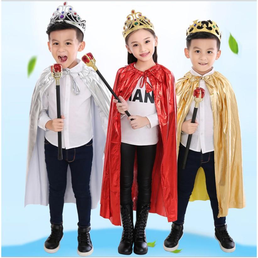 Set 3 chi tiết Choàng hoàng tử công chúa và phụ kiện cho bé hóa trang halloween hoặc biểu diễn kịch