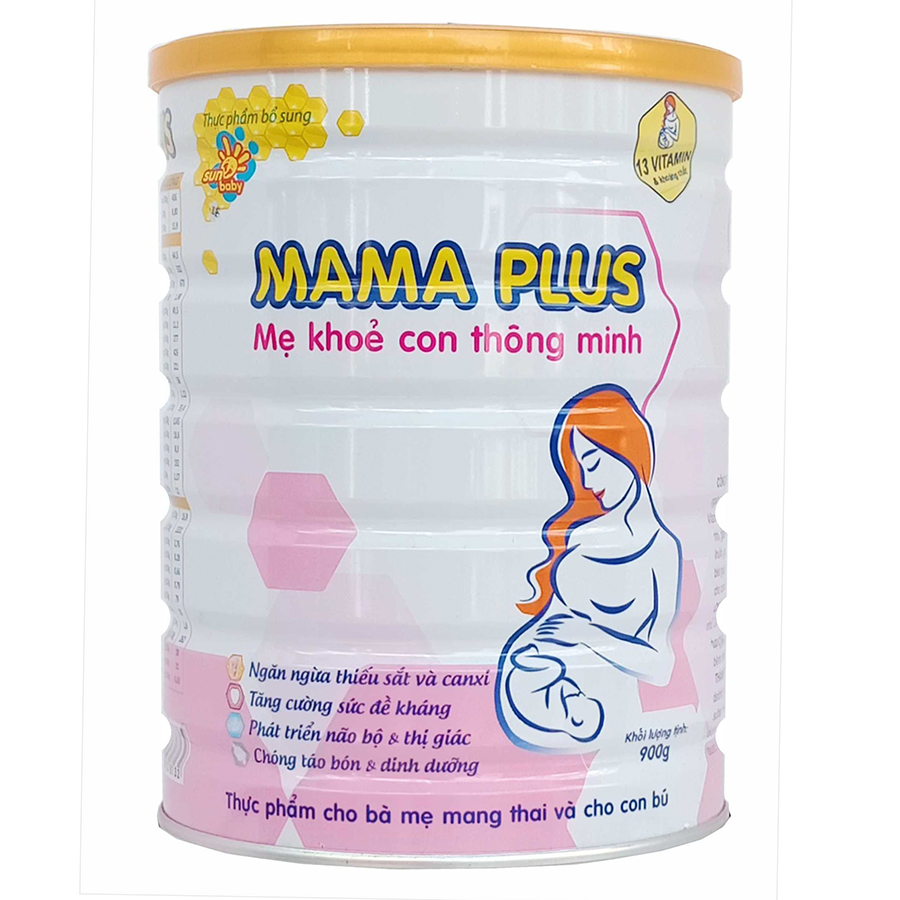 Sữa bột Mama Plus cho mẹ mang thai và cho con bú (900g) Sunbaby SBTC2019