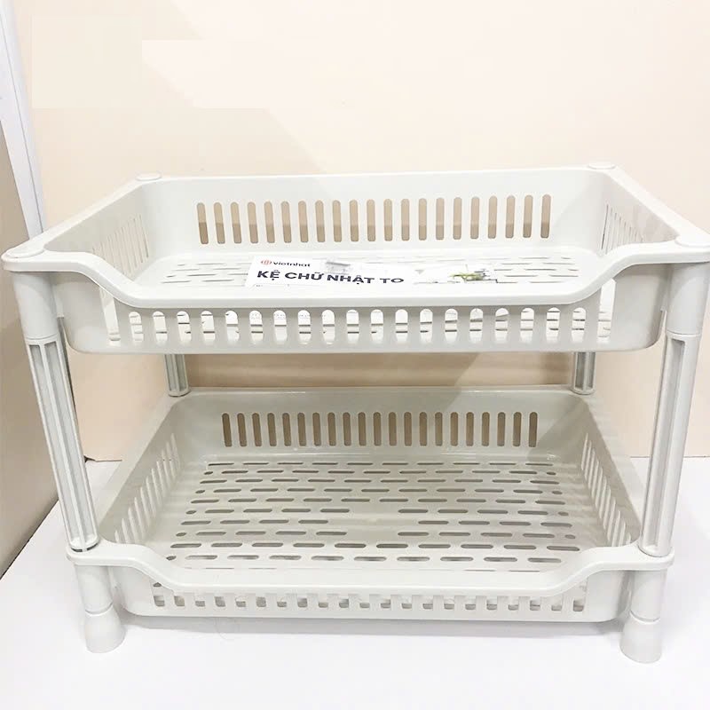Kệ Chữ Nhật To 2Tầng 3Tầng VIỆT NHẬT 5539, Kệ đựng đồ đa năng phòng bếp, phòng khách, Giá đựng đồ trang trí decor tiện lợi