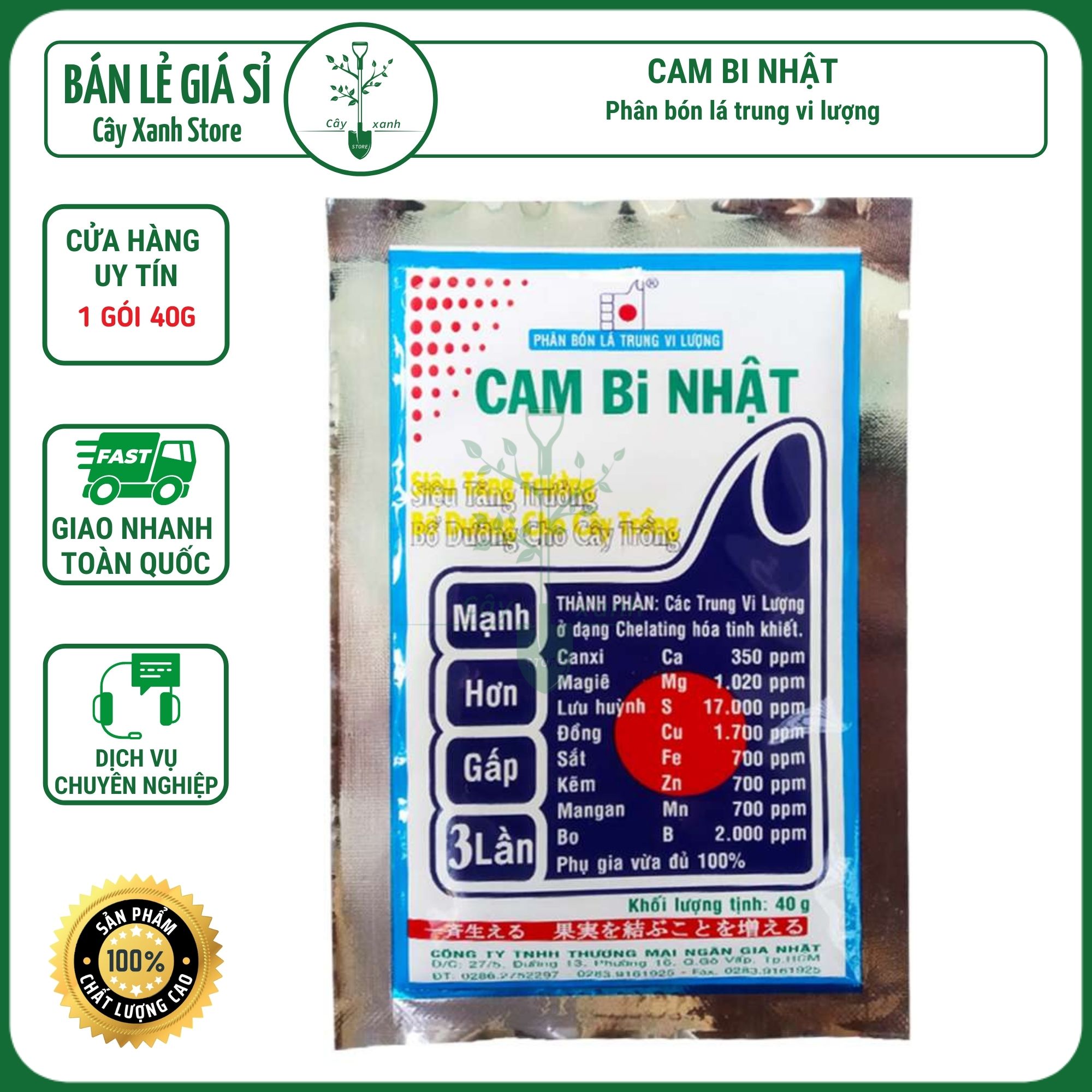 Phân Bón Lá Trung Vi Lượng Cam Bi Nhật 308 Tăng Trưởng Cây Trồng