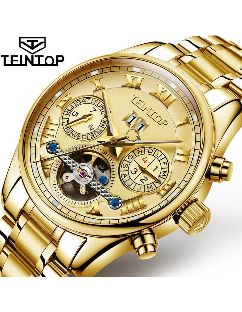 Đồng hồ nam chính hãng Teintop T8660-8 Fullbox, Kính sapphire ,chống xước,chống nước,dây kim loại thép không gỉ 316L, máy cơ , Mới 100%,Bảo hành 24 tháng,thiết kế đơn giản,sang trọng và lịch lãm