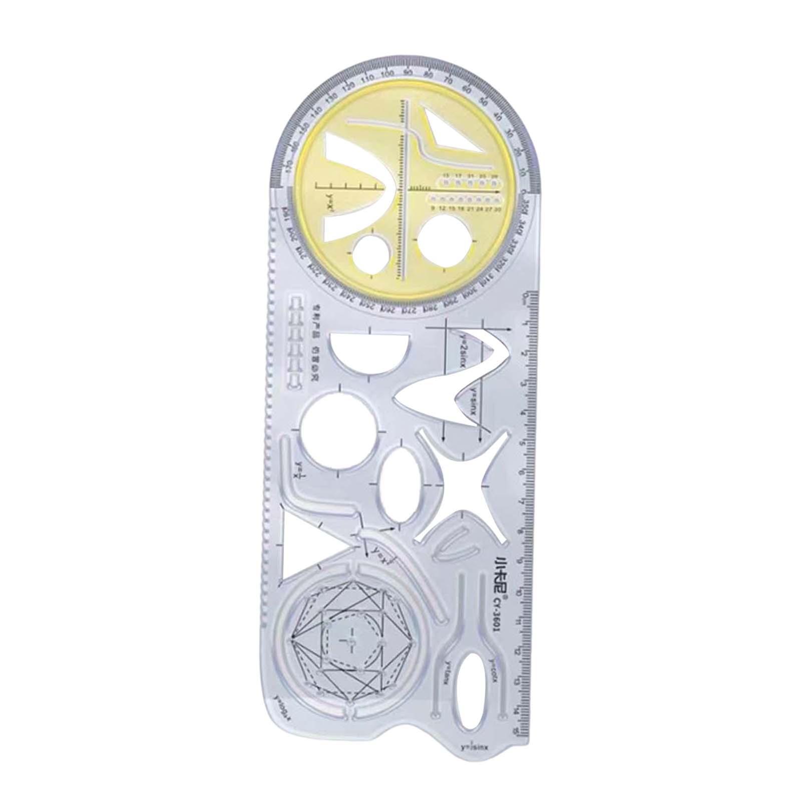 Multifunctional Geometric Ruler Drawing Rulers for Office Multiple Shapes Measuring Template Measuring Stencil Drawing Template for Painting