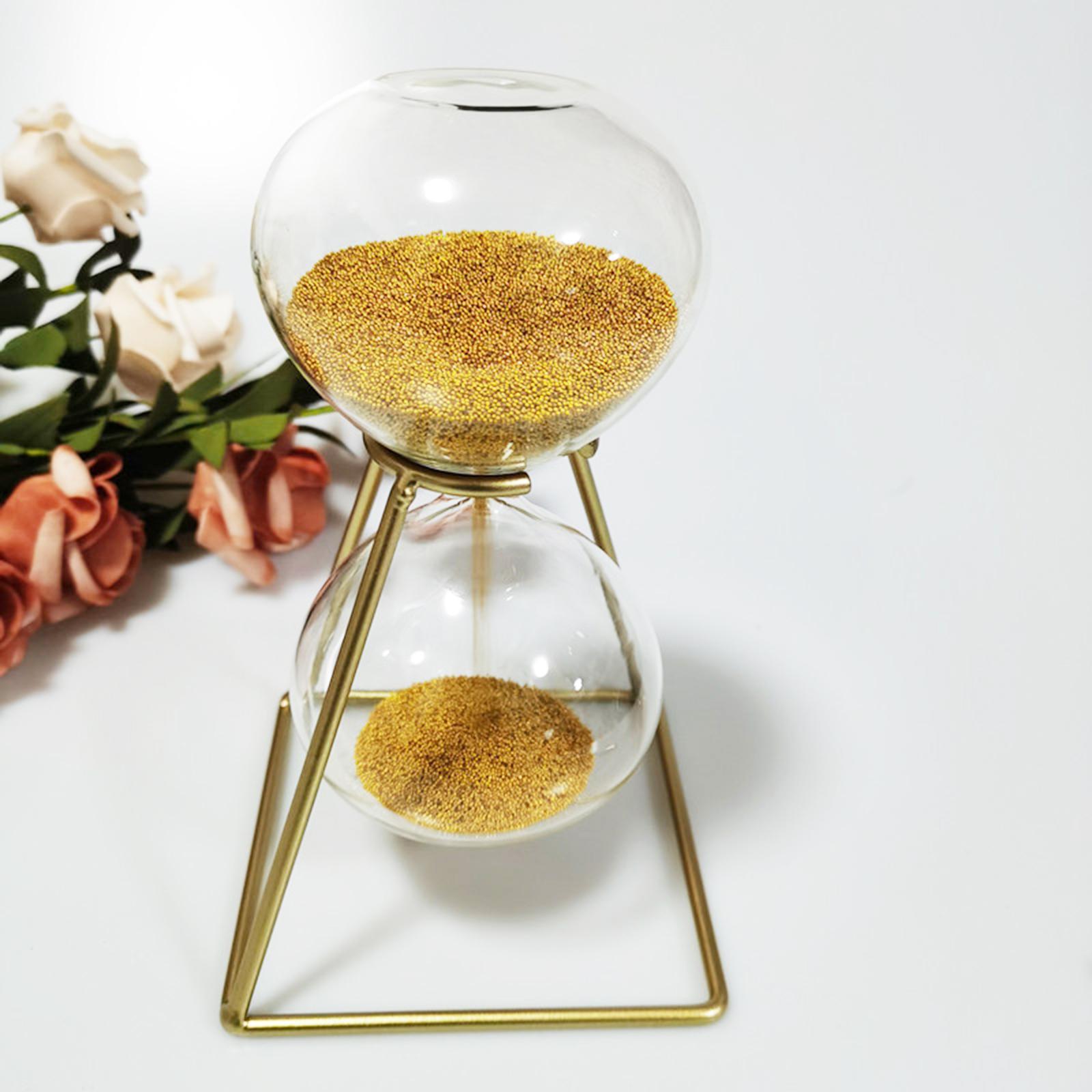 Nordic Golden Hourglass Ornament with rack Decorative Glass for Decor