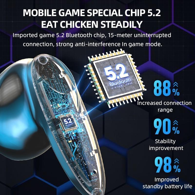 Tai nghe chơi game SPRISE 2021 không dây kết nối Bluetooth âm thanh HIFI 5.2 chuyên dụng