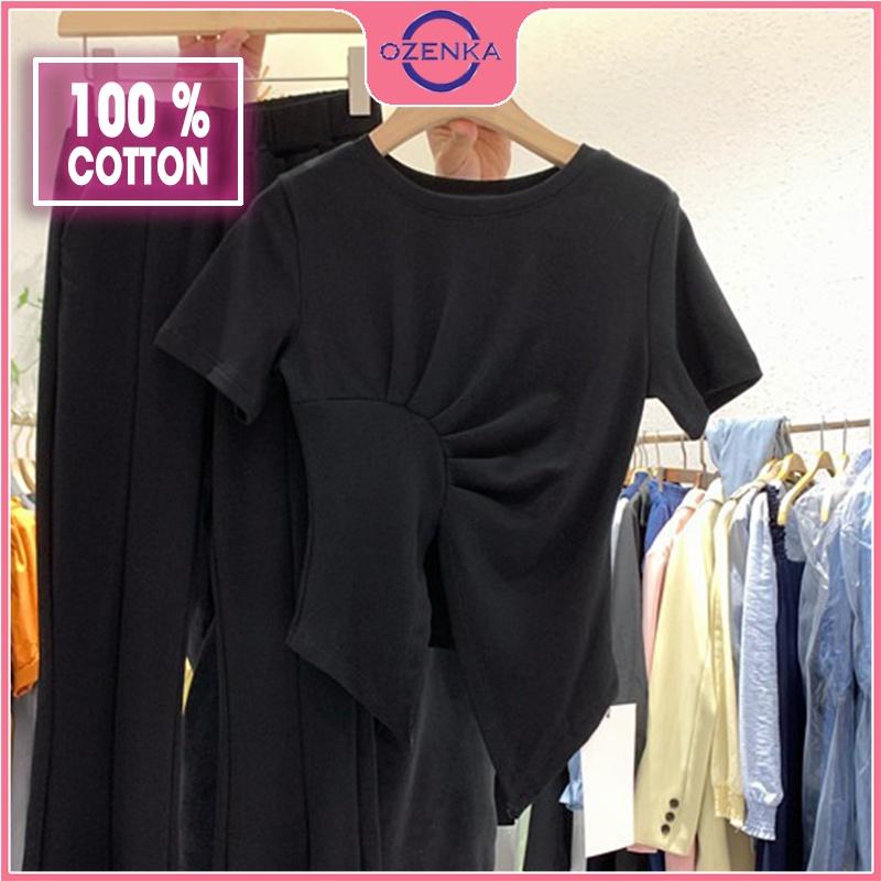 Áo croptop kiểu hàn quốc tay ngắn sẻ gấu ôm nữ, áo crt thun điệu sang chảnh kiểu mới mặc hè 2022 dưới 50 kg