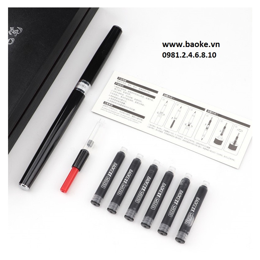 Bộ bút lông viết thư pháp mực ống Baoke S40