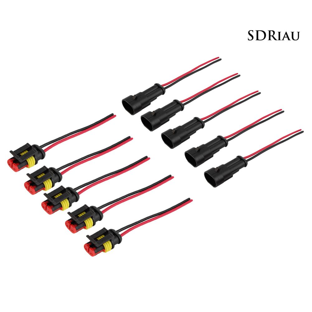 Bộ 5 Đầu Nối Dây Điện 2 Chấu Chống Nước Cho Ô Tô Xxlgjx