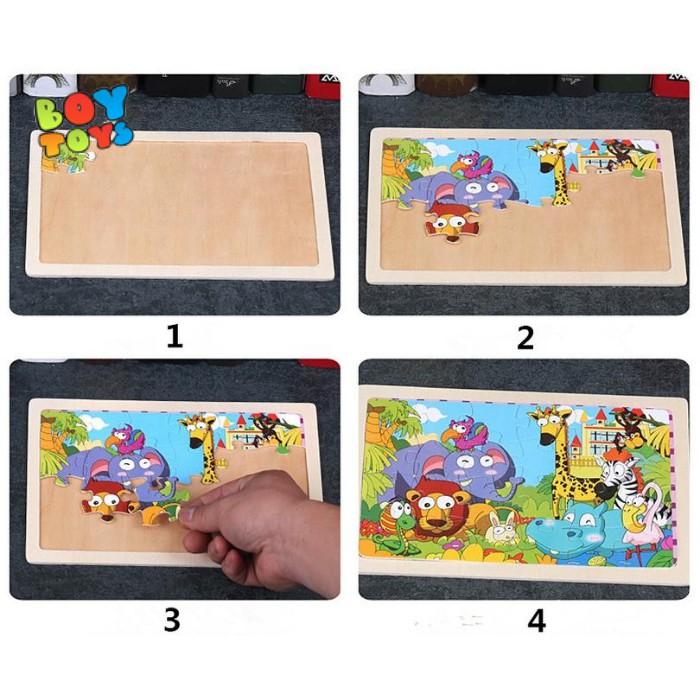 Đồ chơi giáo dục tranh ghép hình Puzzle 24 miếng ghép gỗ phát triển trí tuệ cho bé vừa học vừa chơi