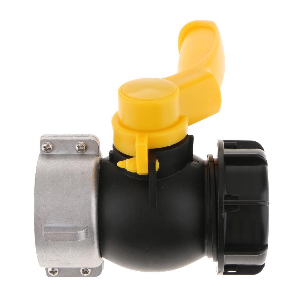 1000L IBC Túi Xe Tăng Thoát Adapter Van Bi 2.44 Cửa Hút Gió Đến 2 Ổ Cắm
