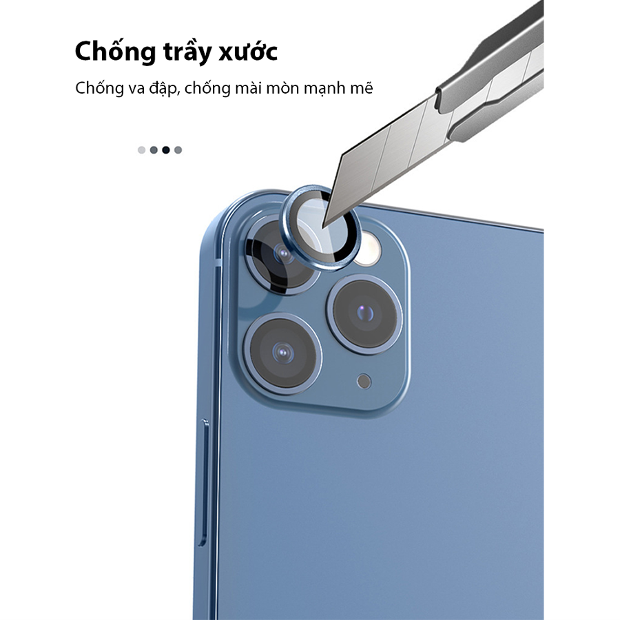 Vòng Bảo Vệ Dành Cho Camera iPhone 13 / 13 Mini / 13 Pro / 13 Promax - Khung Kim Loại, Công Nghệ Nano bảo vệ 5 lớp, Chống Bụi, Chống Trầy Xước