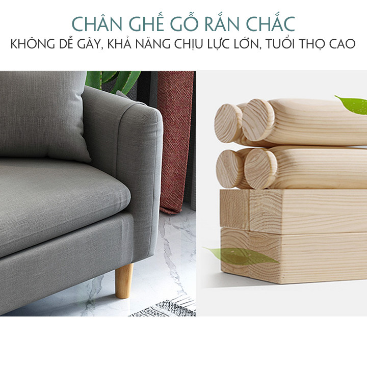 Sofa phòng khách hình chữ L chất liệu vải cao cấp tặng kèm gối  Kích thước: 210*142*78cm Chất Liệu: Khung gỗ bọc vải lanh cao cấp có thể tháo ra giặt, đệm bọt biển