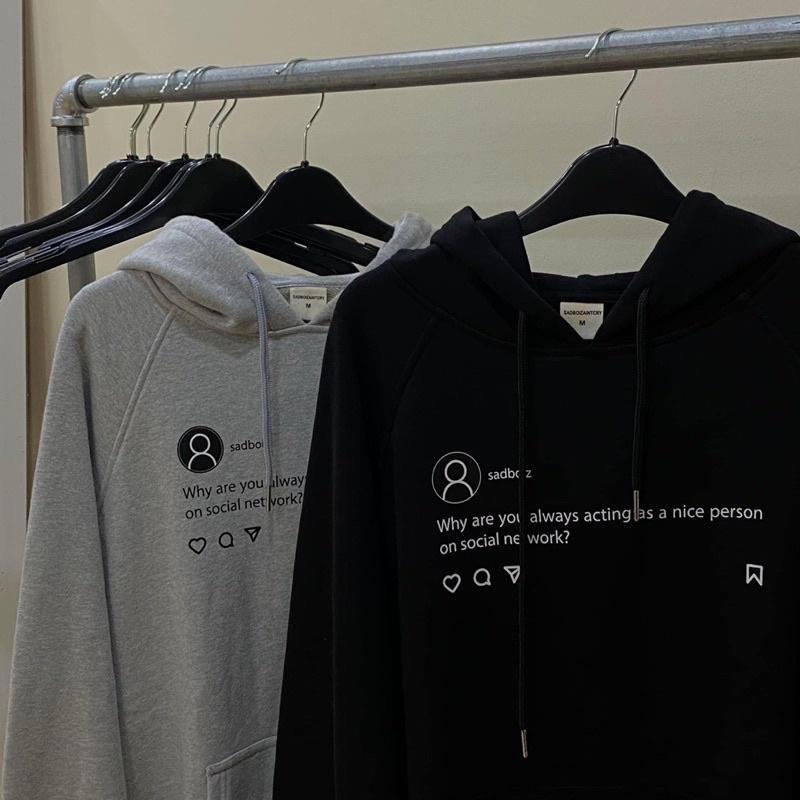 Áo Khoác Hoodie SADTAGRAM BLACK & GREY