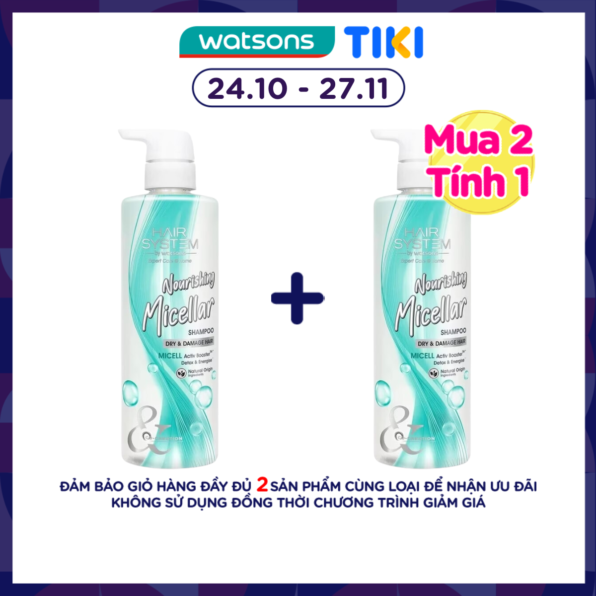 Dầu Gội Hair System By Watsons Nourishing Shampoo 500ml