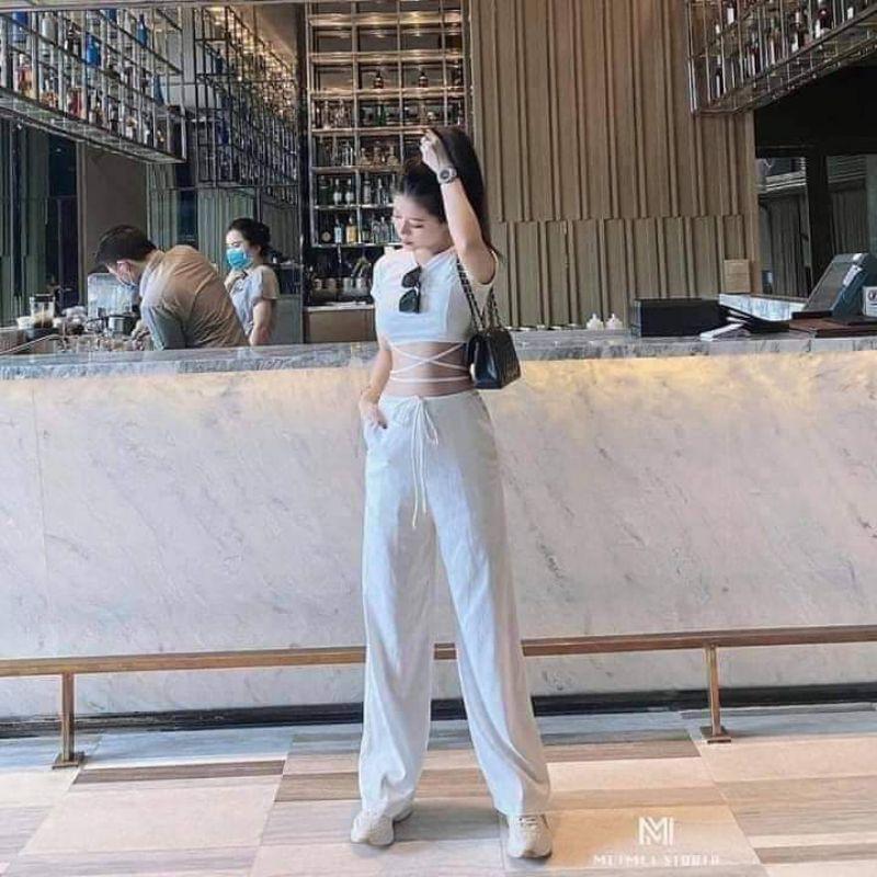Áo cotton tay lỡ Unisex mặc đôi ,nhóm , lớp------ Áo CRT dây cột eo