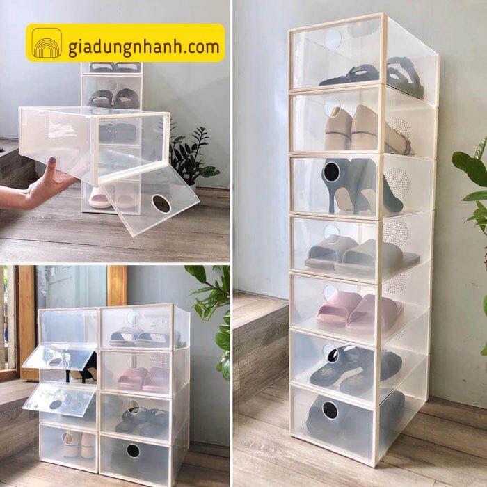 Hộp Nhựa Đựng Giày Xếp Gọn Tiện Lợi