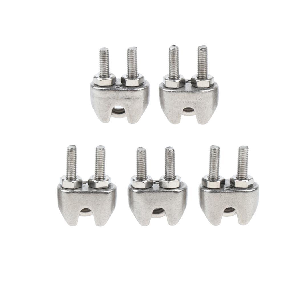 5pcs/lot 304 Stainless Steel Saddle Clamps Cable Wire Rope Clip Fasteners M3/M4/M5/M6 2mm/3mm/4mm/5mm/6mm/8mm