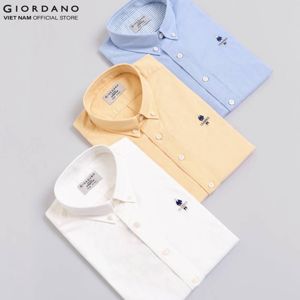 Áo Sơ Mi Oxford Nam Dài Tay Logo Classics Giordano Classic Shirt 01040043
