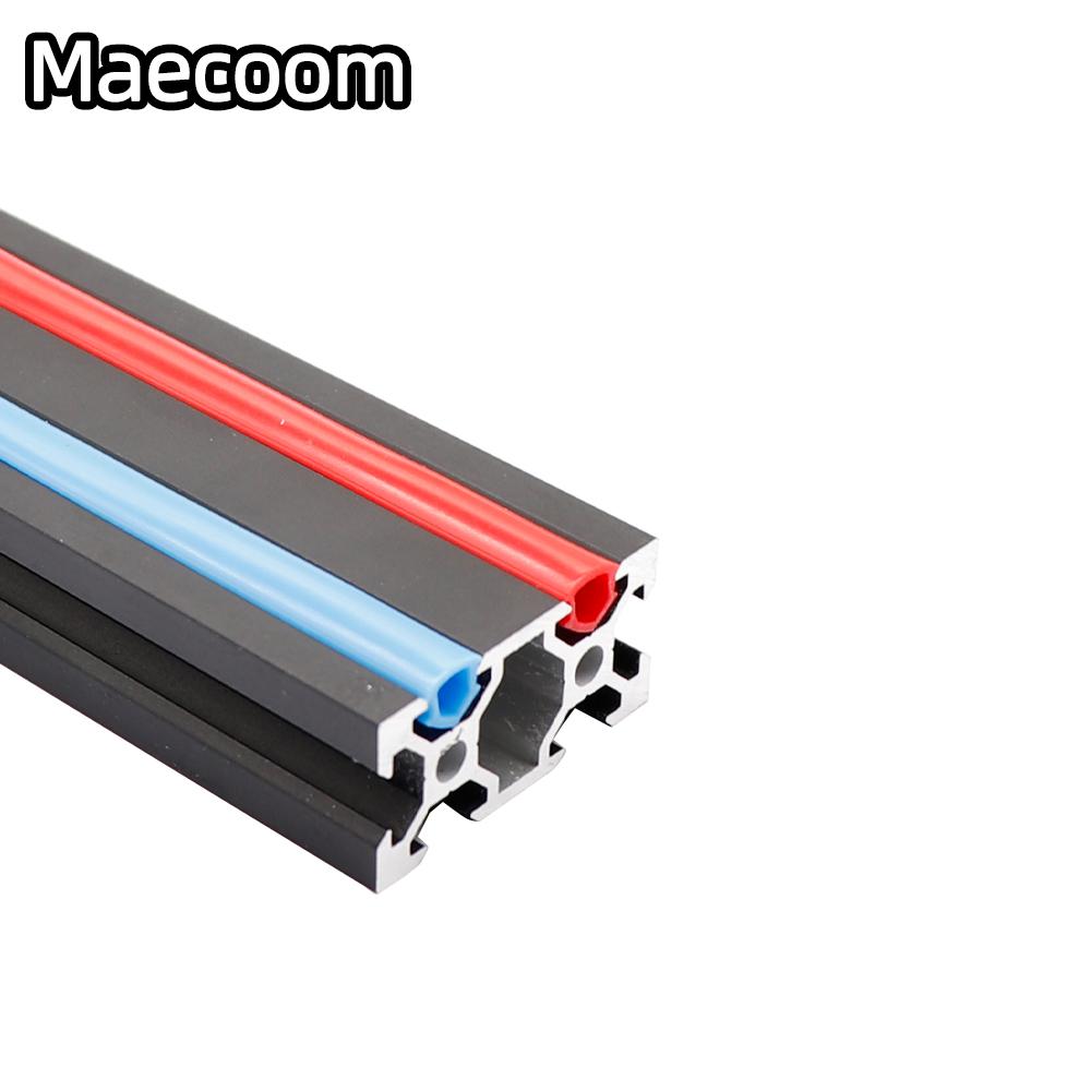 Ender 3/ CR10/ 1M CNC 20 Series 6 mm phẳng cho 2020 Cấu hình nhôm, nắp khe mềm/ bảng màu đỏ/ cam/ đen/ xanh