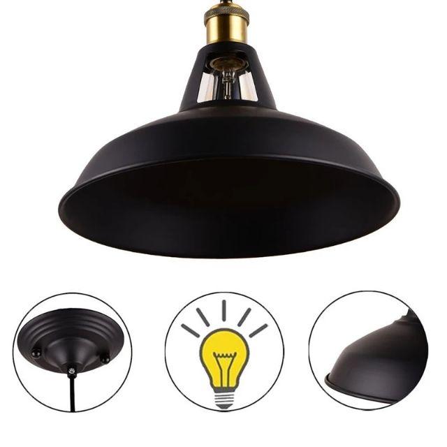 Đèn thả chao tròn hở cổ đui đồng phi 300 trang trí quán HL1008-300