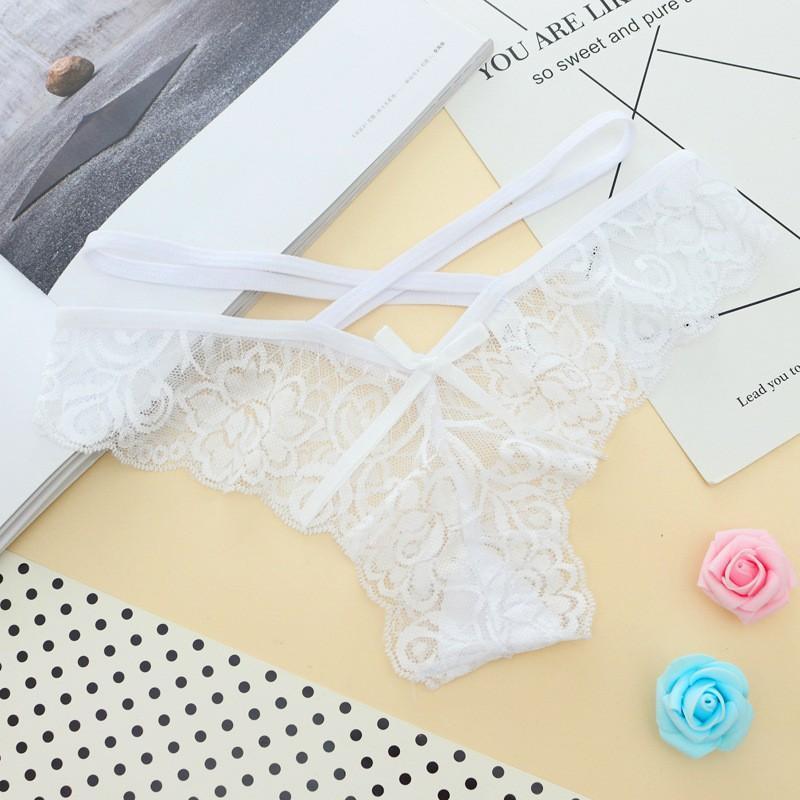 Quần lót ren PHỐI DÂY, HỌA TIẾT HOA HỒNG, s.i.ê.u thoáng mát cho nữ và quyếnrũ Women Đen trắng - Hoa hồng, Hoa hồng
