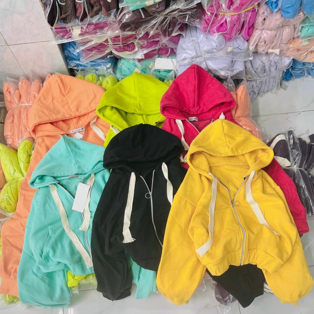 Hình ảnh Áo Hoodie Zip Basic Croptop - Áo Khoác Nỉ form Dơi Lửng Unisex (HD100A - Kèm Ảnh Thật)