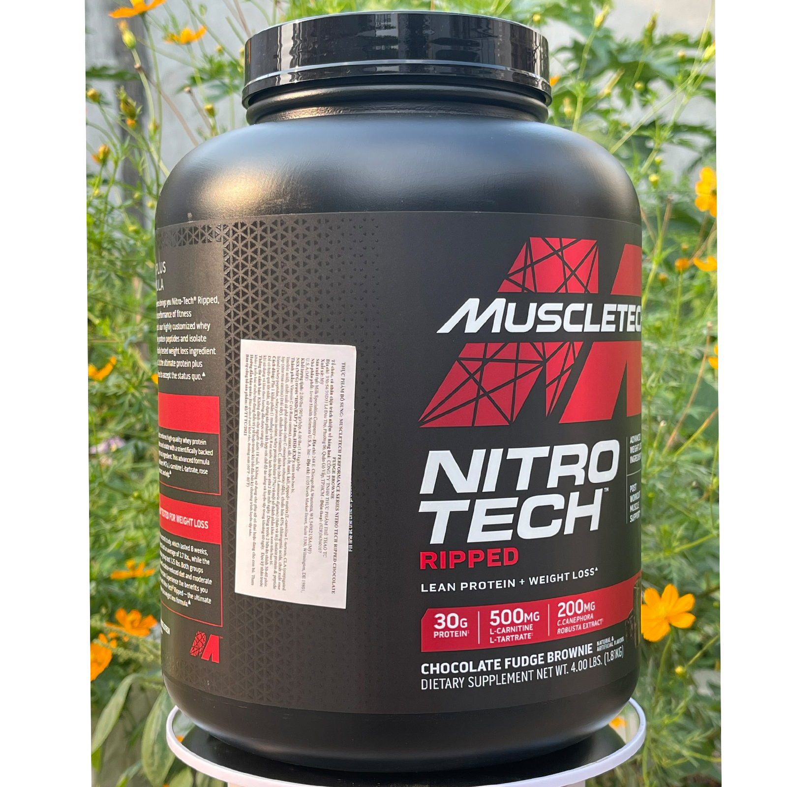 Combo Sữa tăng cơ giảm mỡ Whey Protein Nitro Tech Ripped của Muscle Tech hương Chocolate hộp 42 lần dùng hỗ trợ tăng cơ, giảm cân, đốt mỡ cực mạnh &amp; Bình lắc 600ml (Mẫu ngẫu nhiên)