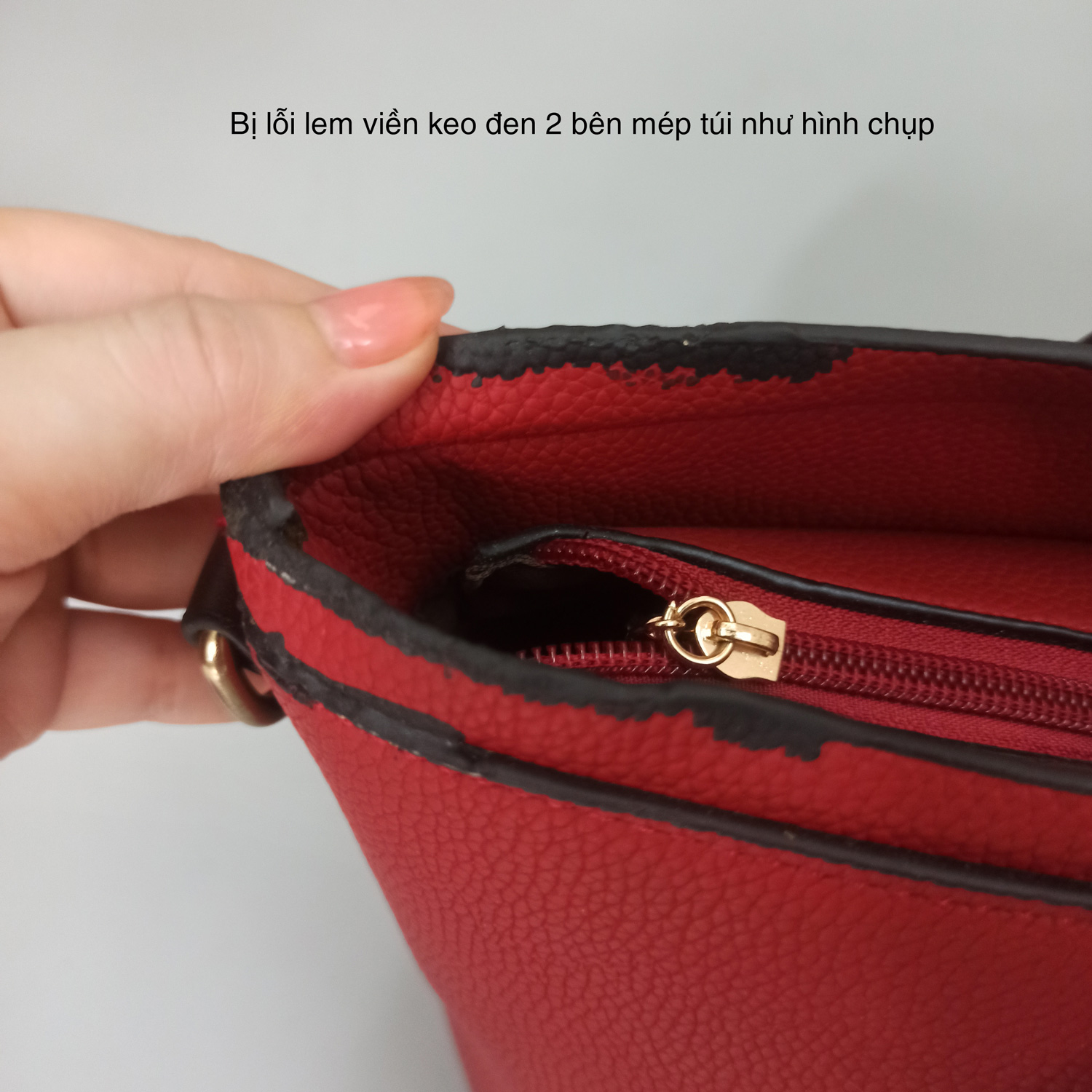 Túi xách nữ size to đựng vừa giấy A4 màu đỏ