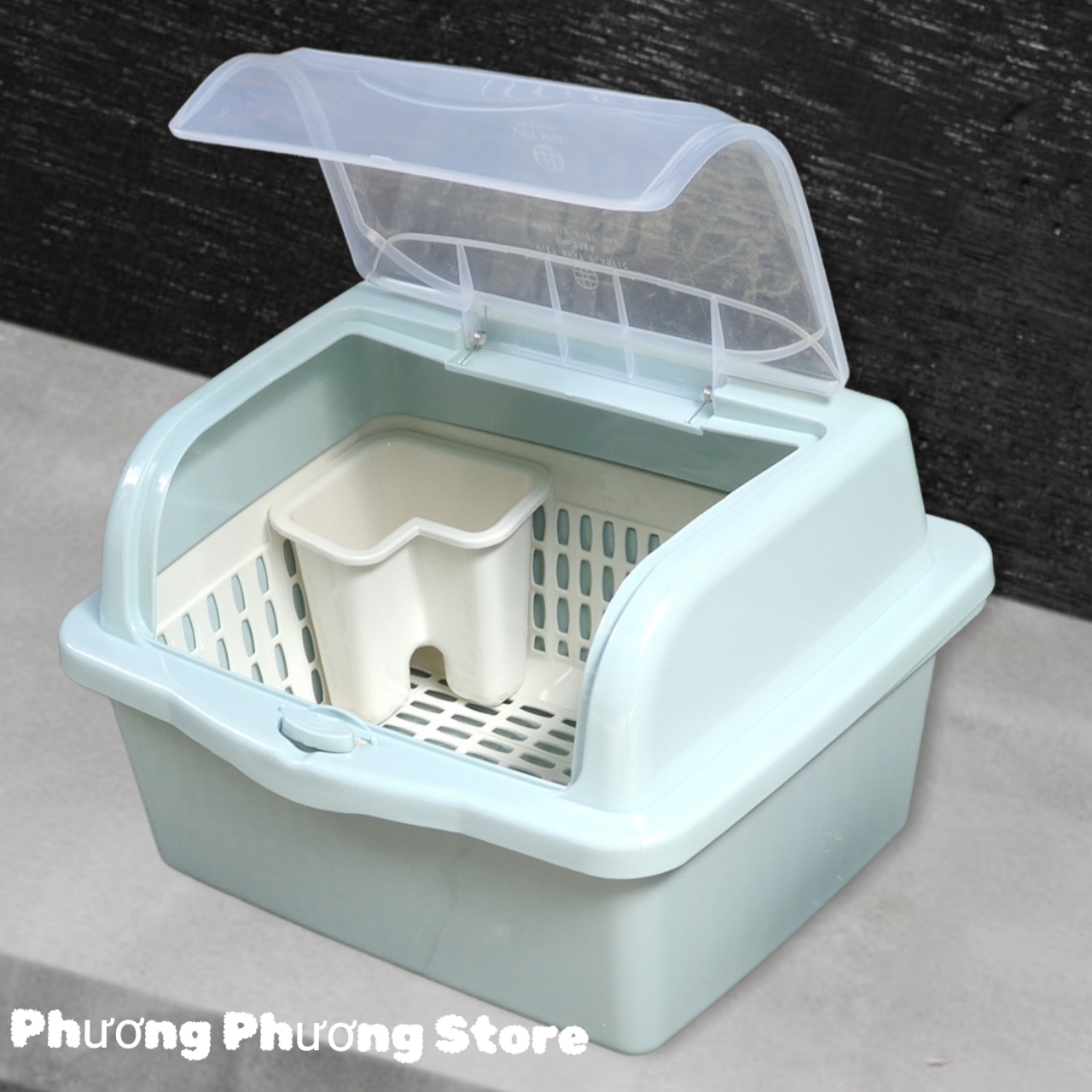 Kệ Úp Chén Bát - Úp Sữa Có Nắp Đậy 1 Tầng- Có Lỗ Thoát Nước - Nắp Đậy Chống Bụi Bặm Cao Cấp