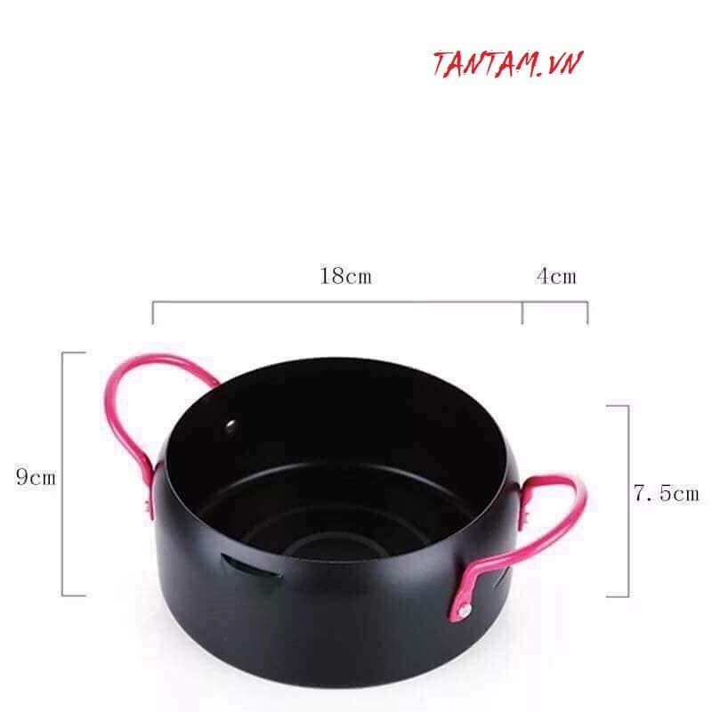 Nồi Chiên Lọc Dầu Tặng Kèm Vỉ Gác Chảo Nồi Chiên Rán Sâu Lòng Đường Kính 18cm Hàng Xuất Nhật